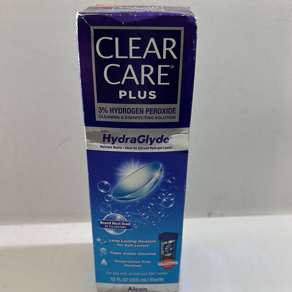 Clear Care Plus 3% Hydrogen Peroxide Cleaning & Disinfection Lens Solution.